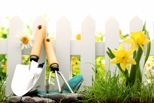 Local hedge cutting service working on a Waterloo garden boundary
